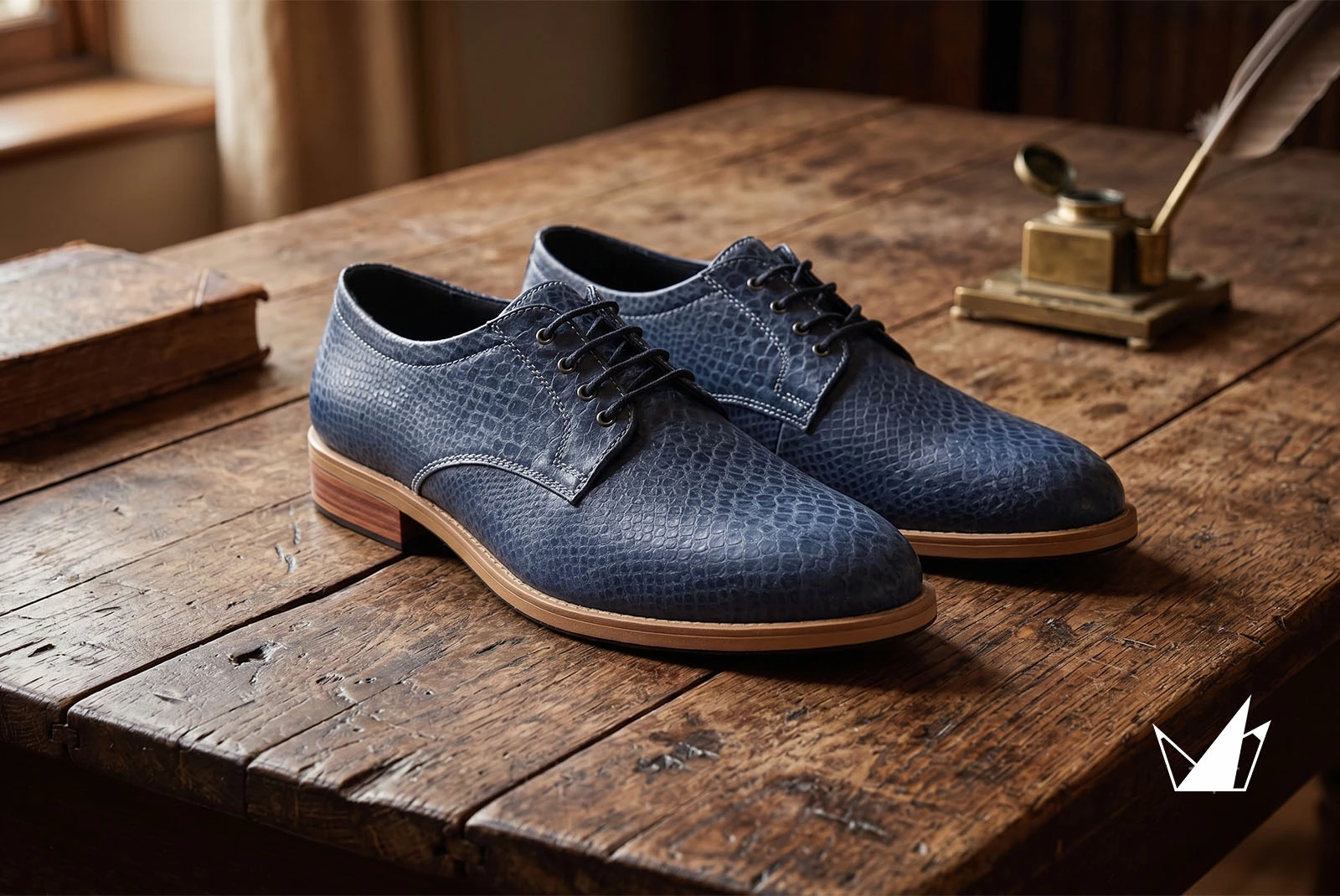 Handmade Cobra Embossed Blue