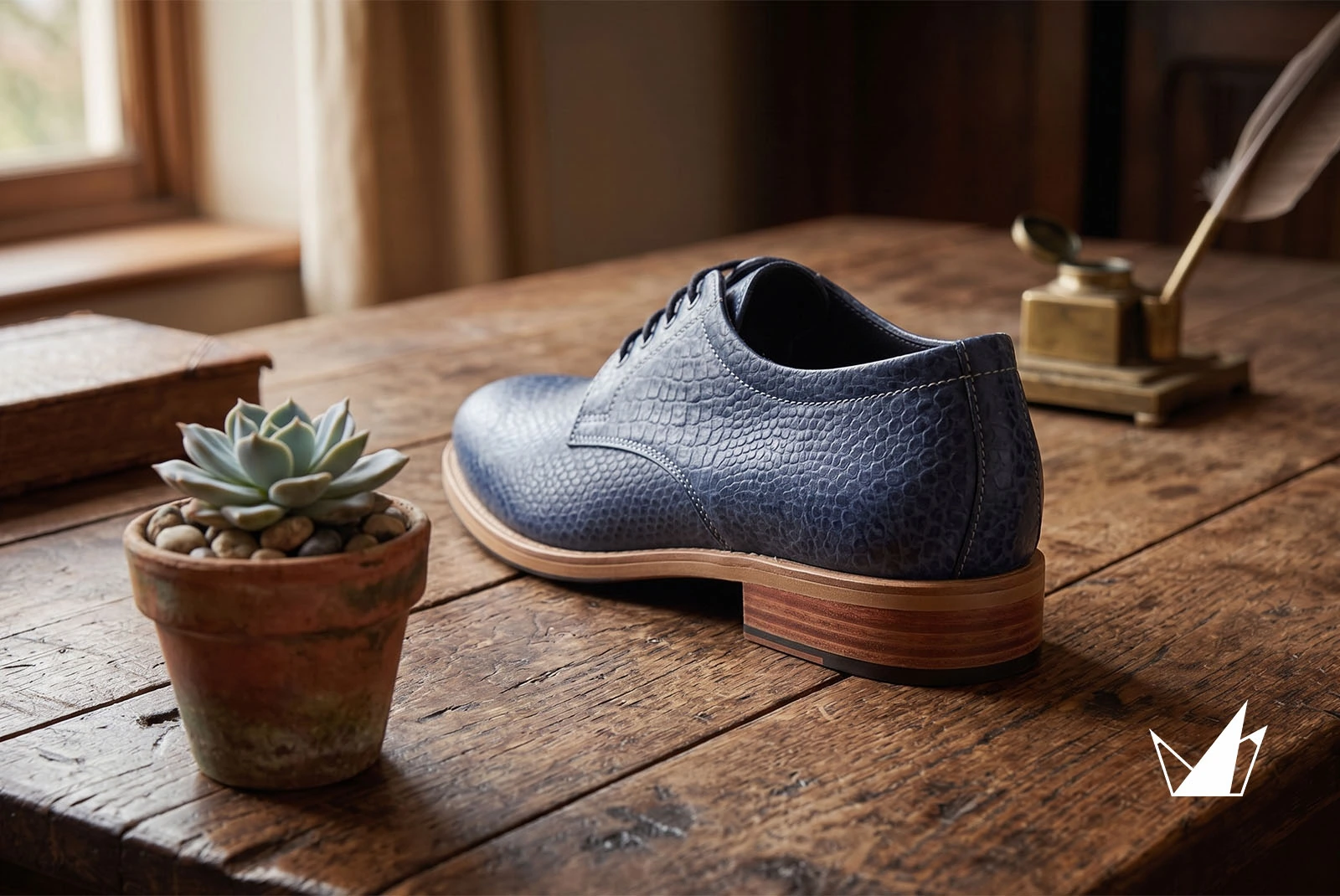 Handmade Cobra Embossed Blue