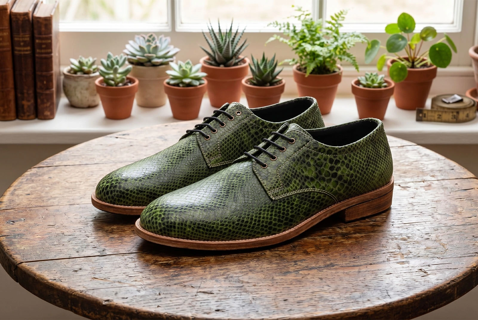 Handmade Cobra Embossed Green