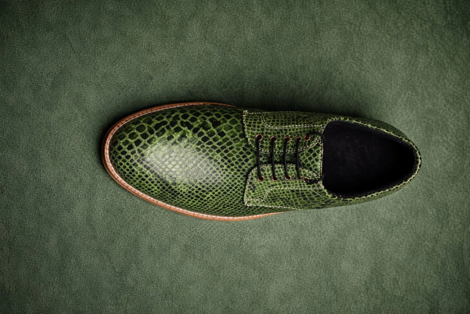 Handmade Cobra Embossed Green